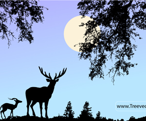 free vector Nature Scene Vector with Deer